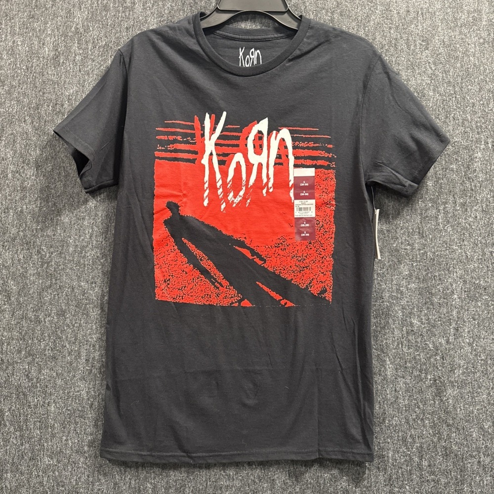 Korn Band T-Shirt Men's Small(28-30)‎ Black Red Graphic Rock Metal NWT Cotton